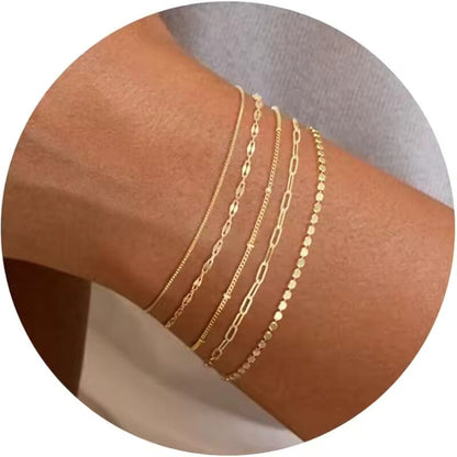 Exquisite gold-plated multi-layered bracelet