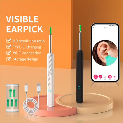 Juxek 360° Camera Ear Cleaner | Waterproof, Type-C Rechargeable, Phone Compatible - Dealsforyoudays