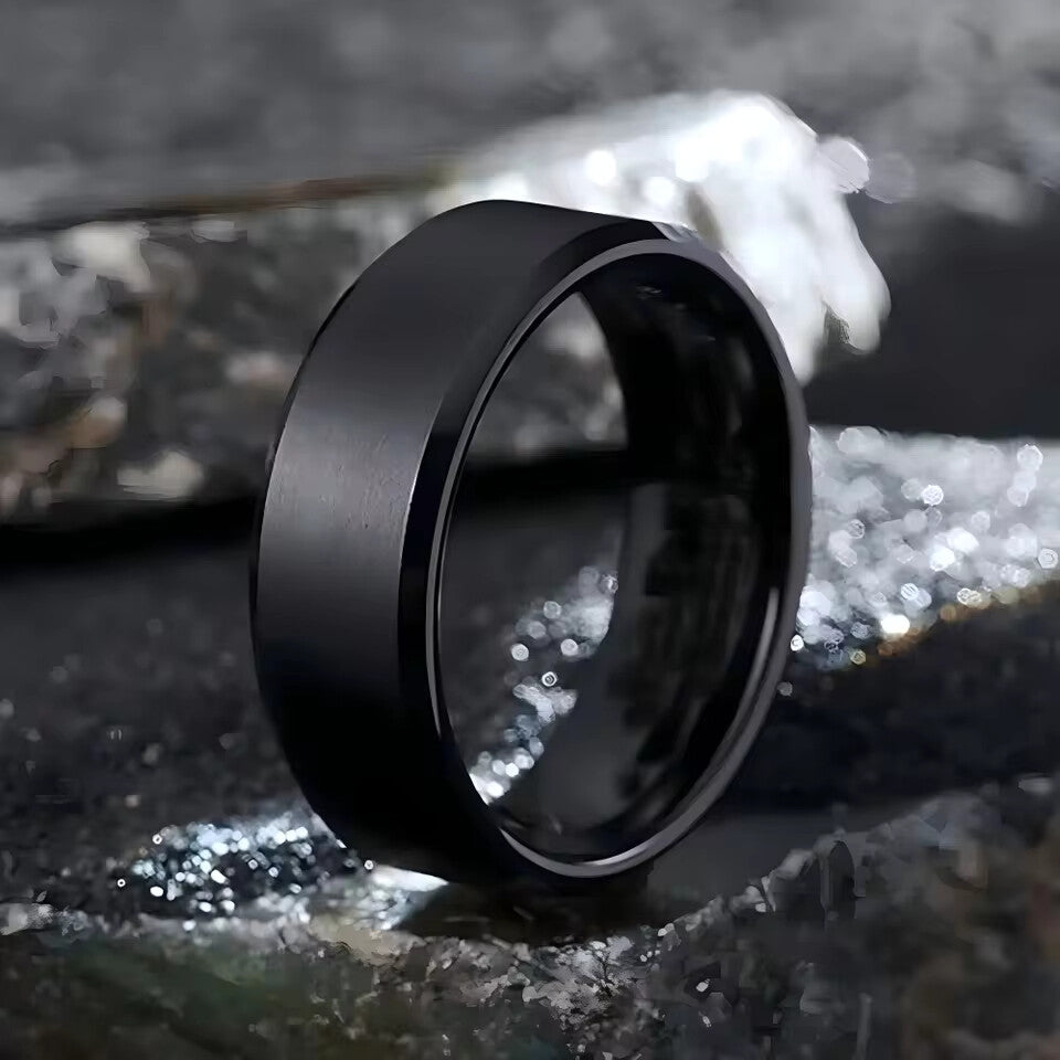 Fashion Stainless Steel BlackCharm Jewelry Ring