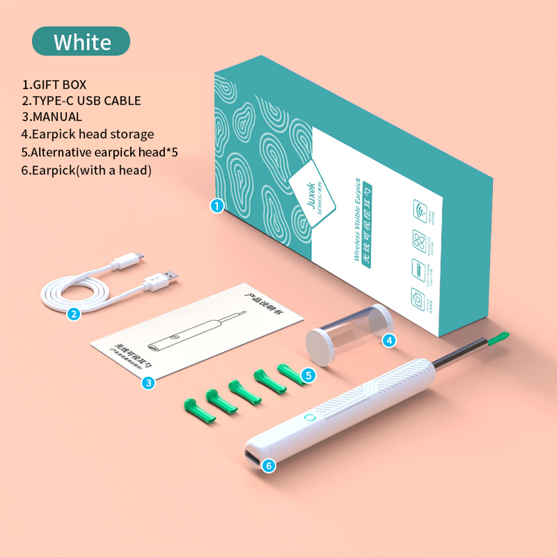 Juxek 360° Camera Ear Cleaner | Waterproof, Type-C Rechargeable, Phone Compatible - Dealsforyoudays