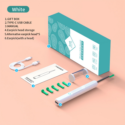 Juxek 360° Camera Ear Cleaner | Waterproof, Type-C Rechargeable, Phone Compatible - Dealsforyoudays