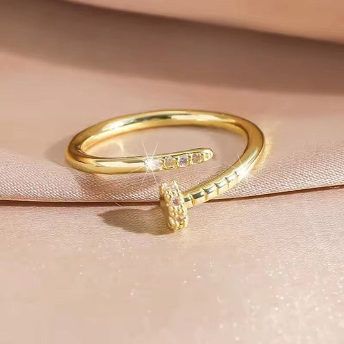 Luxury Zirconia Metal Gold Color Women's Ring