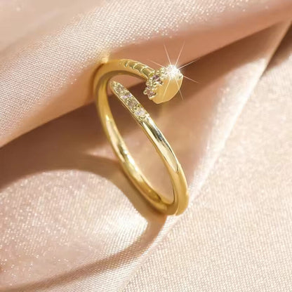 Luxury Zirconia Metal Gold Color Women's Ring