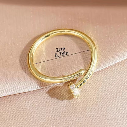 Luxury Zirconia Metal Gold Color Women's Ring