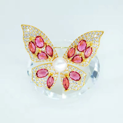 Luxury Butterfly Brooch Fashion Pearl Pins