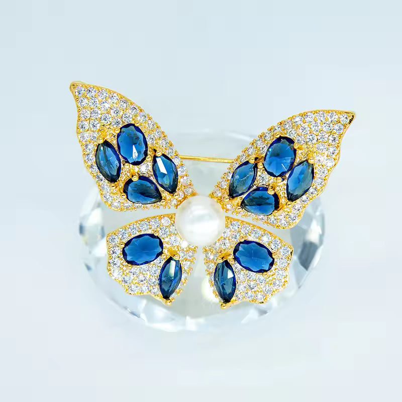 Luxury Butterfly Brooch Fashion Pearl Pins