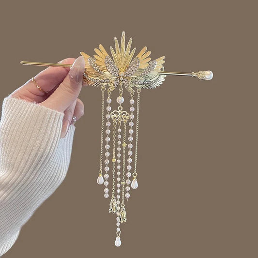 New Chinese Style Palace Phoenix Crown Tassel Alloy Hair Accessories