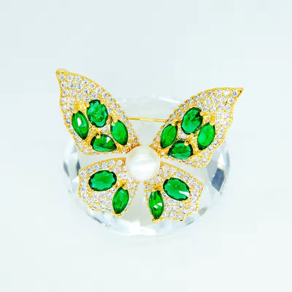 Luxury Butterfly Brooch Fashion Pearl Pins