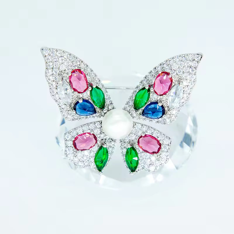 Luxury Butterfly Brooch Fashion Pearl Pins