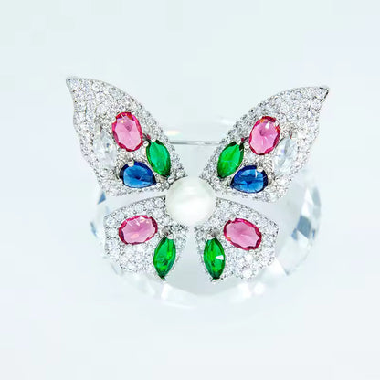 Luxury Butterfly Brooch Fashion Pearl Pins